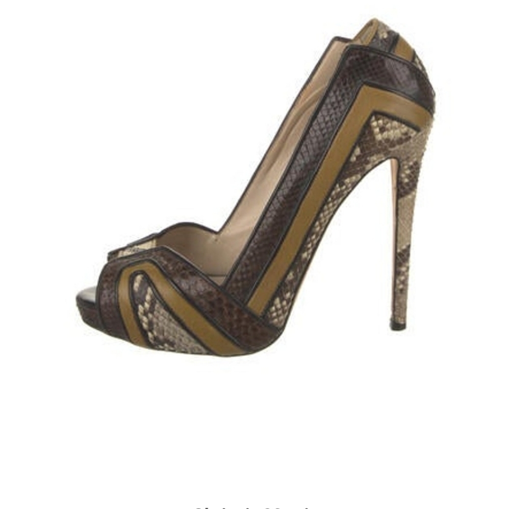 Chrissie Morris Snake Print Stilletto Heels Sandals Size 40 9
